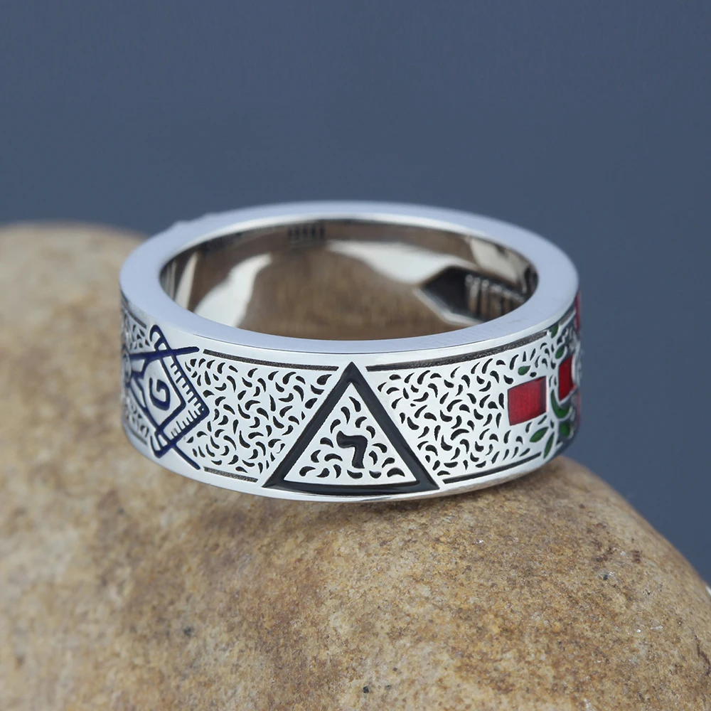 Customade Scottish Rite Master Mason Masonic 32 Degree Double Eagle Dropshipping Sterling Silver Ring - Image 3