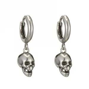 Skull Hoop Earrings for Men Women Punk Gothic Jewelry Holiday Festival Decor