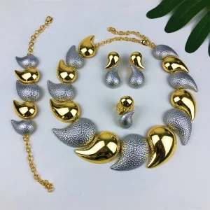 TITI Luxury Jewelry Set For Women High Quality 18K Gold Plated Dubai Jewelry Necklace Earring Ring Bracelet Trending